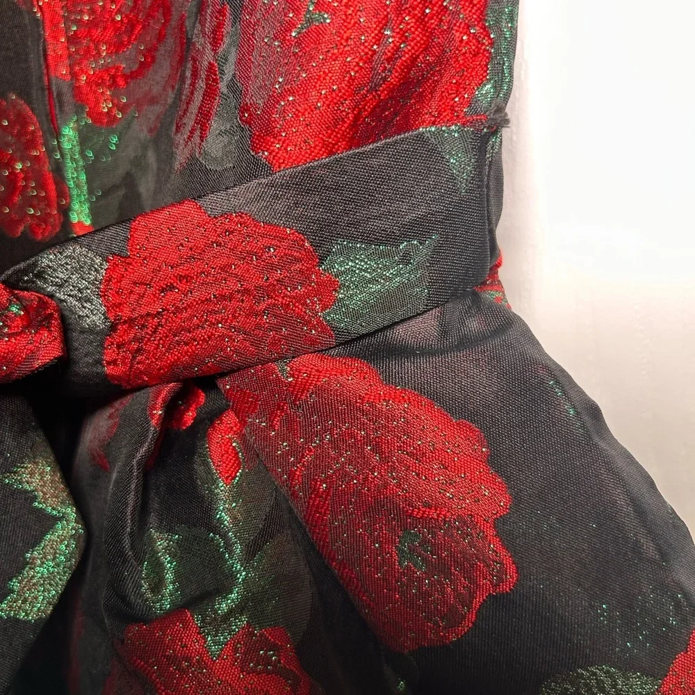 Floral Kids Dress with red roses size 8